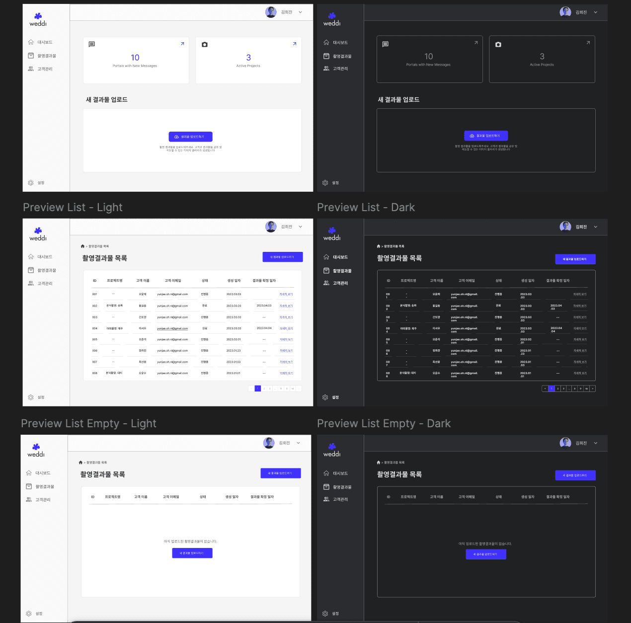 극초기 아이디에이션 과정에서의 와이어프레임 중 일부