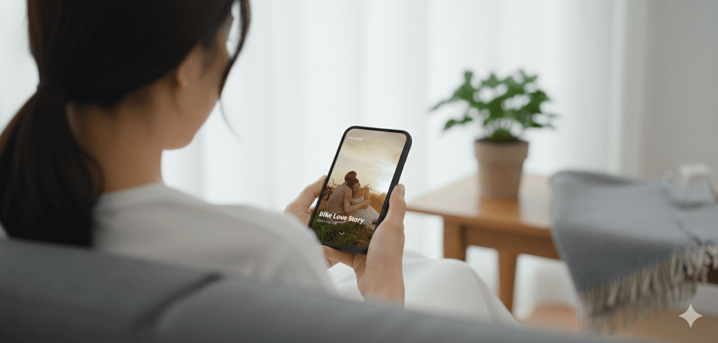 고객이 픽스픽스 갤러리에서 사진을 확인하는 모습